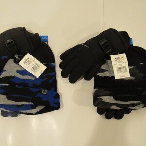 NEW BOYS $32 ZERO XPOSUR WINTER HAT AND GLOVE SET SIZE L/XL: CHOICE OF 2 COLORS